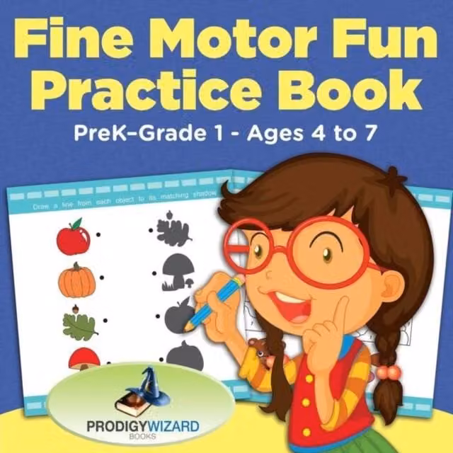 Prodigy Wizard Fine Motor Fun Practice Book for PreK to Grade 1, Ages 4 to 7, Multicolour Paperback