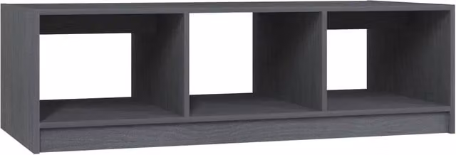 Berkfield Home Modern Grey Rectangular Coffee Table in Solid Pinewood, W/D/H: 110 x 50 x 34 cm