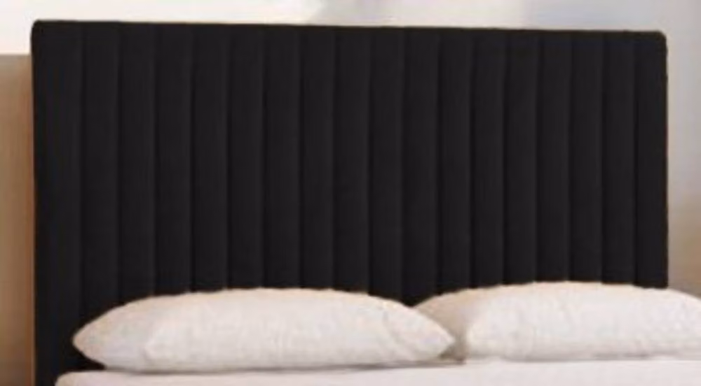 Knight Sleep Emily Plush Velvet Divan Bed Set with Princess Mattress and Headboard in Black, Small Single, W/D: 75 x 190 cm – 2