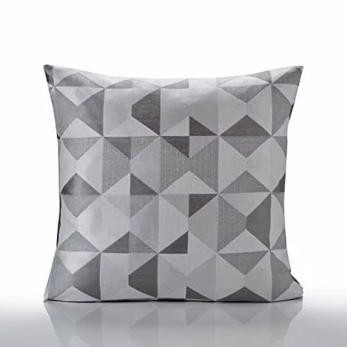 Alan Symonds Skandi Multi Weave Jacquard Cushion Cover in Silver, W/D/H: 45 x 45 x 45 cm