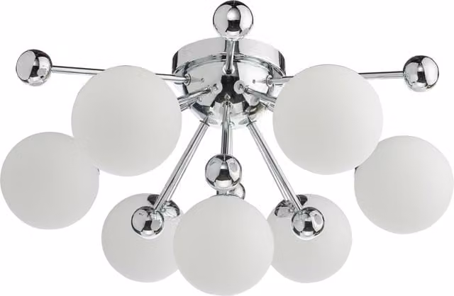 Dar URS5050 Mid-Century Dimmable LED Ceiling Light in Chrome and Glass