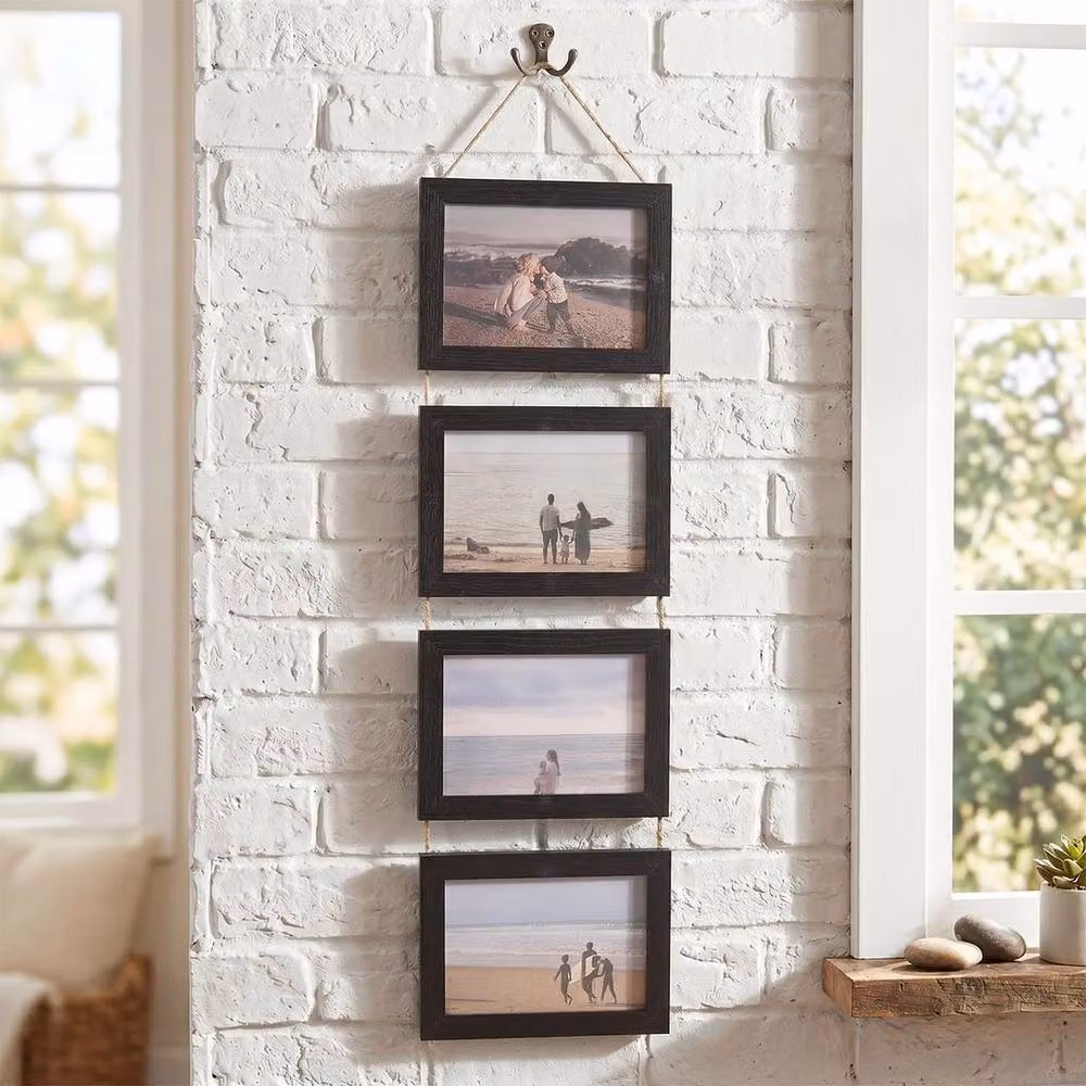 PAWNORA Modern Rectangular Wood Wall Hanging Picture Frames in Black – 2