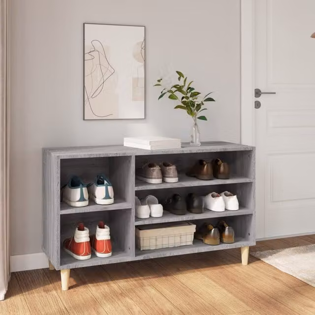 Berkfield Home Grey Sonoma Shoe Cabinet with Integrated Seat, W/D/H: 102 x 36 x 60 cm – 1
