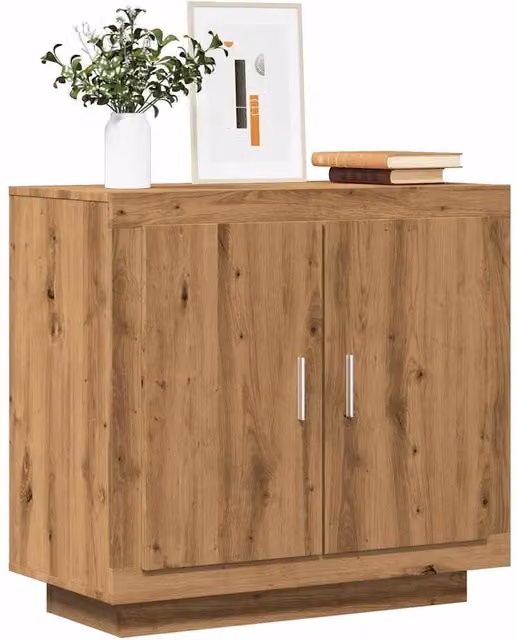 Berkfield Home Artisan Oak Sideboard in Brown, W/D/H: 80 x 40 x 75 cm