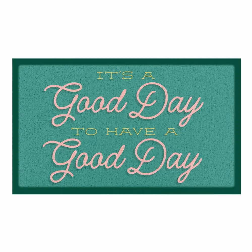 Artsy Mats It's A Good Day To Have A Good Day Indoor & Outdoor Doormat, Green, W: 70 cm, D: 40 cm – 2