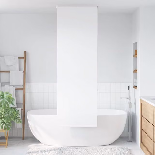 Berkfield Home Opaque Shower Roller Blind in White, W: 60 cm, H: 240 cm