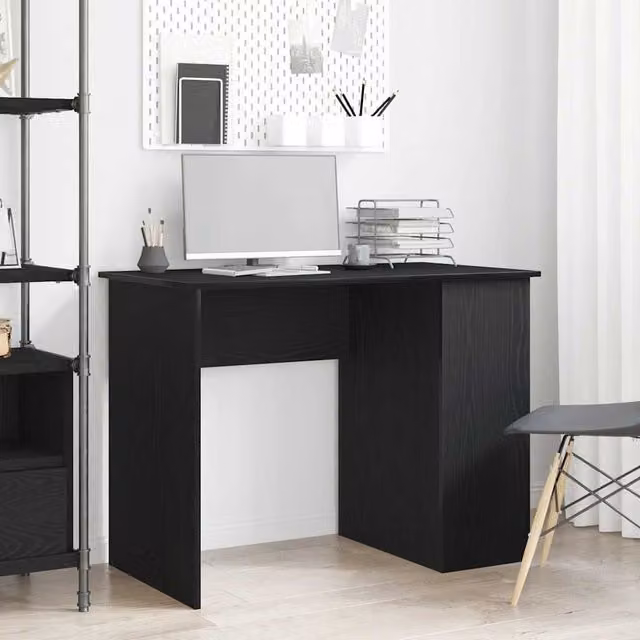 Berkfield Black Oak Writing Desk for Home Office, W/D/H: 100 x 55 x 75 cm
