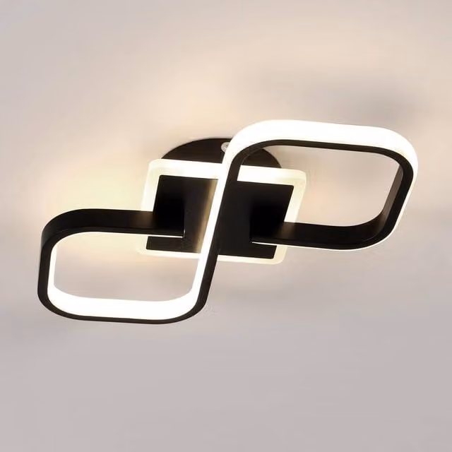 Goeco Modern LED Ceiling Light, 36W, Black Acrylic and Metal, 4500K – 1