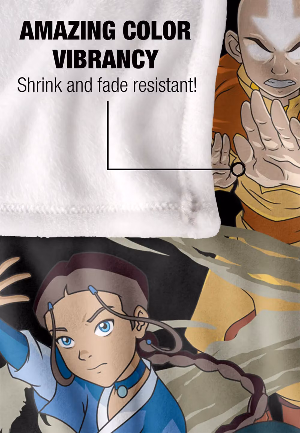 LOGOVISION Avatar The Last Airbender Team Elements Super Soft Fleece Throw Blanket, White, W/D/H: 152 x 127 cm – 8