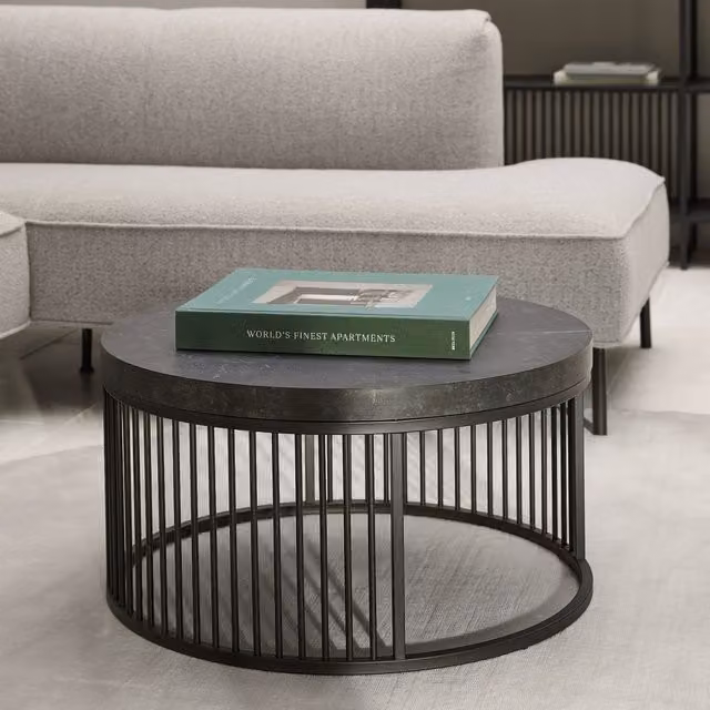 Furniture To Go Strington Round Coffee Table in Matt Black