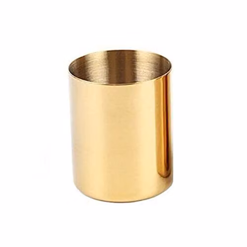 JINGYAN Golden Stainless Steel Flower Vase and Modern Metal Tabletop Organizer