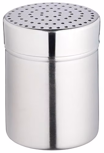 KitchenCraft Stainless Steel Round Flour Sifter and Icing Sugar Shaker, Silver