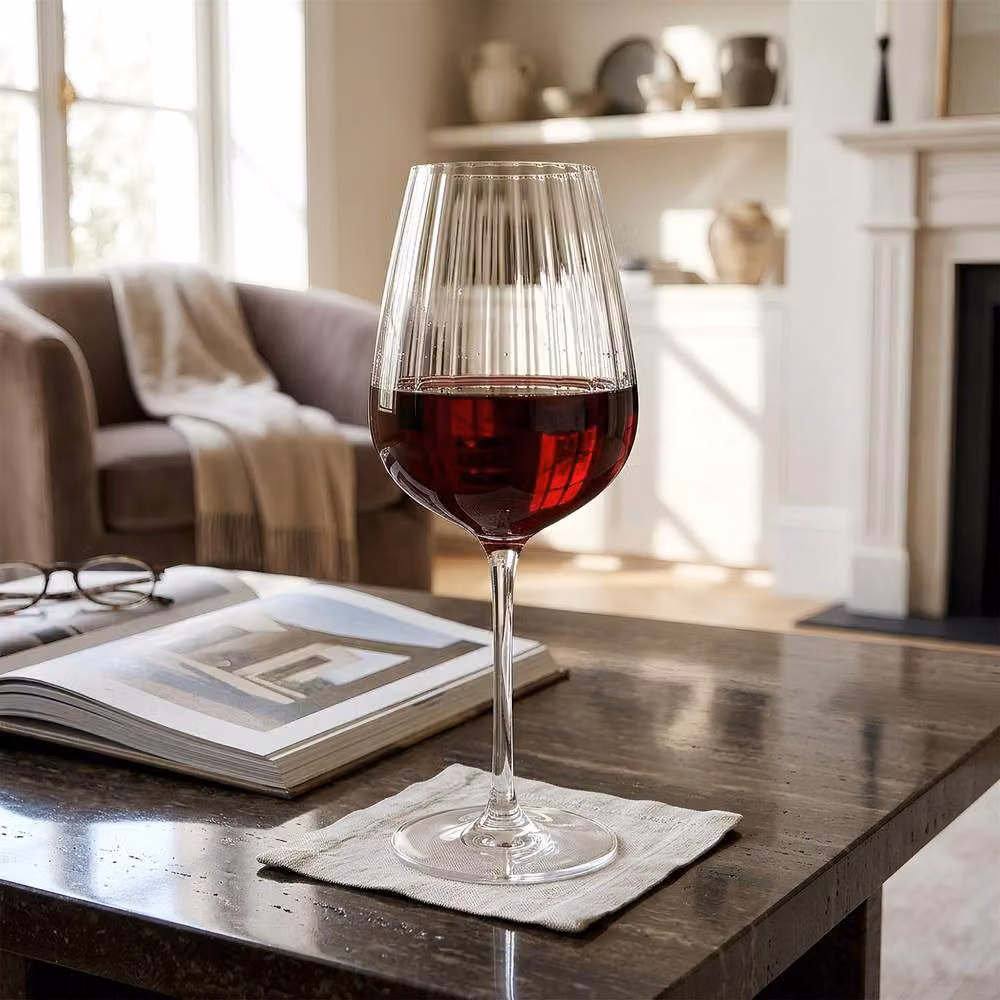 Argon Tableware Kensington Optic Crystal Red Wine Glasses, 640ml, Pack of 6, Transparent – 4