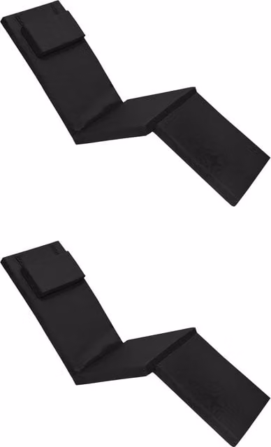 Gardenista Black Polyester Outdoor Sun Lounger and Steamer Chair Cushion Set of 2