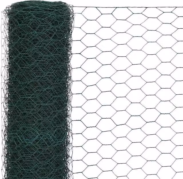 Berkfield Home Sturdy Steel Chicken Wire Fence with PVC Coating, Green, 25 x 1.2 m