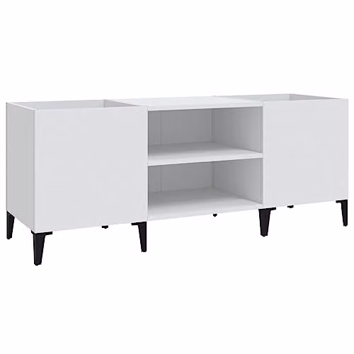 vidaXL Record Cabinet in White, W/D/H: 121 x 38 x 48 cm – 1