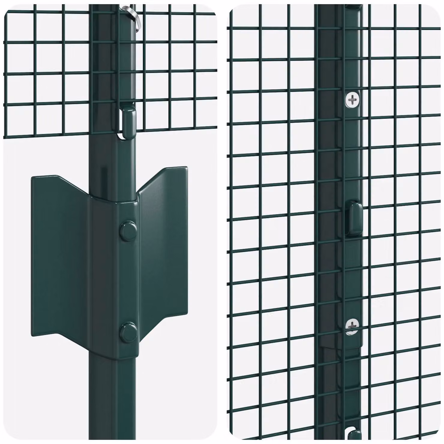 Berkfield Home Green Steel Welded Wire Fence with 11 U-Profile Posts, W: 25 m, H: 1.2 m – 4