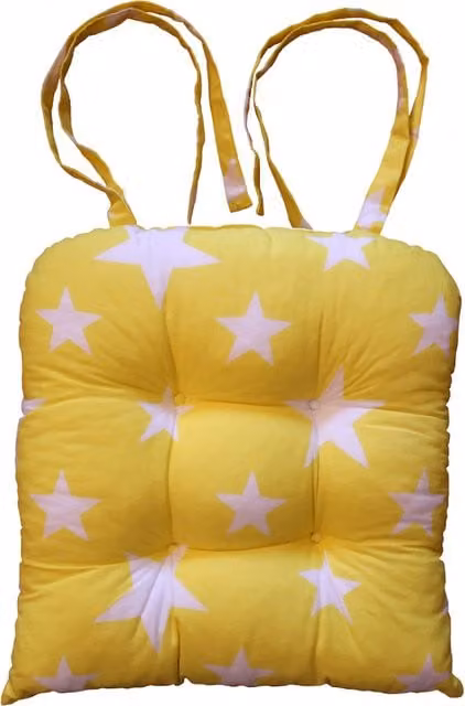 Kitchenwise Yellow Quilted Square Seat Pad Cushion, W/D/H: 40.64 x 40.64 x 40.64 cm