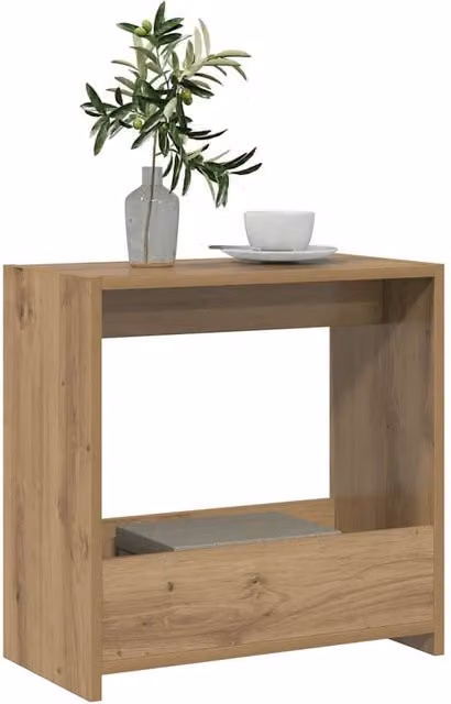 Berkfield Home Artisan Oak Side Table in Brown, W/D/H: 50 x 26 x 50 cm – 1