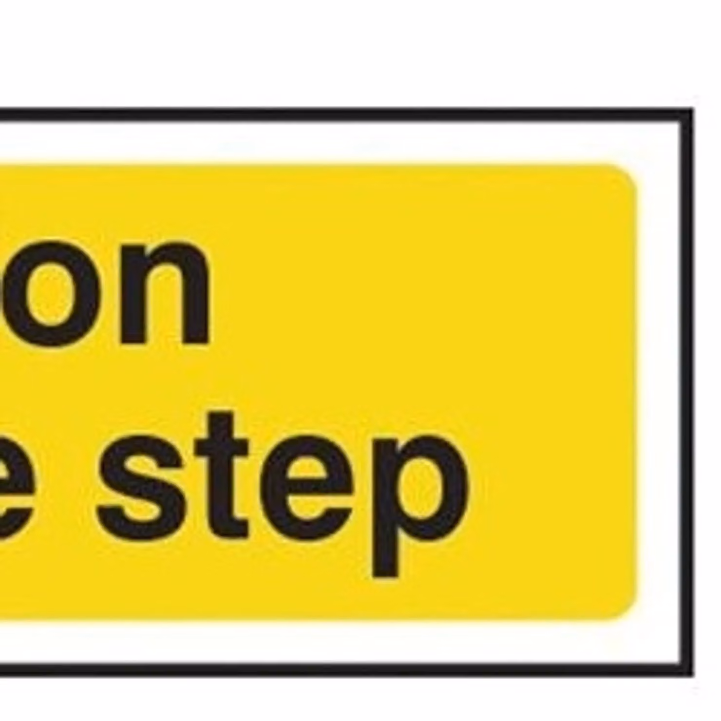 Scan Caution Mind The Step PVC Sign, Yellow and Multicolour, W: 20 cm, H: 5 cm – 2