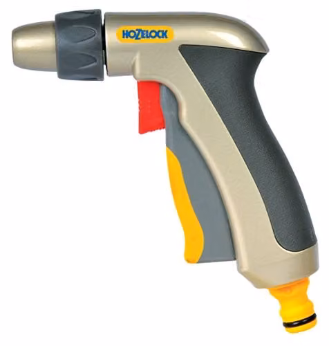 Hozelock Jet Spray Gun Plus Multicolour Metal Spray Gun with 2 Spray Patterns