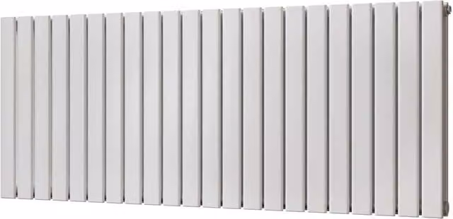 UK Radiators Typhoon White Flat Tube Horizontal Designer Radiator, W: 149.6 cm, H: 60 cm