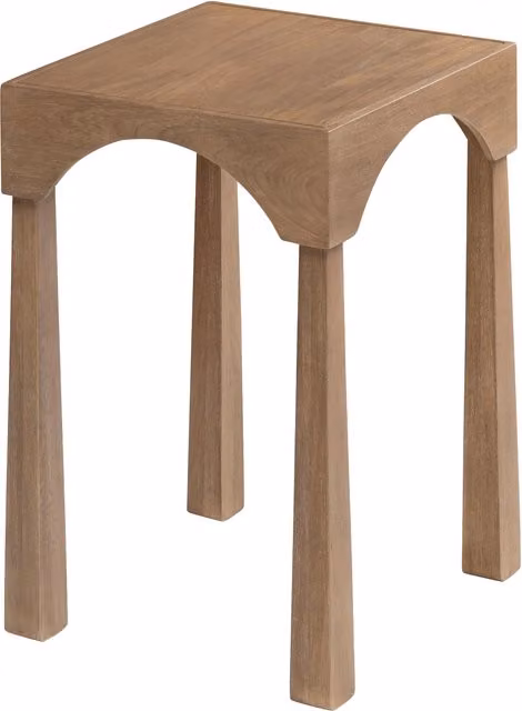 MH London Casa Solid Wood Veneer Side Table in Beige and Brown