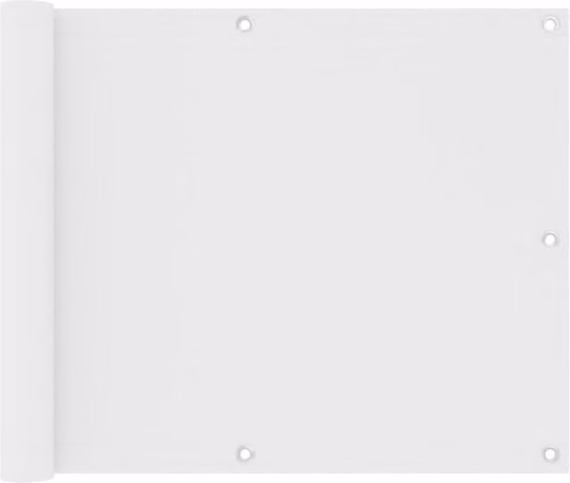 Berkfield Home White Balcony Screen in Oxford Fabric, W: 75 cm, L: 600 cm