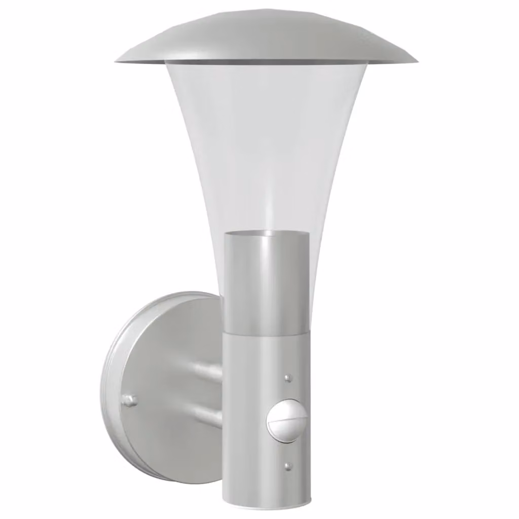 Berkfield Home Silver Stainless Steel Outdoor Wall Light with Motion Sensor – 1