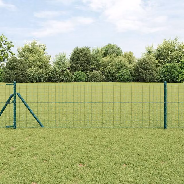 Berkfield Home Euro Fence Green PVC-Coated Steel Fencing, H: 0.6 m x W: 10 m