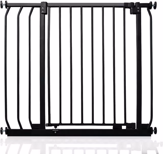 Safetots Elite Pressure Baby Gate, Extendable Swing Door, Black, Width: 80 cm - 89 cm
