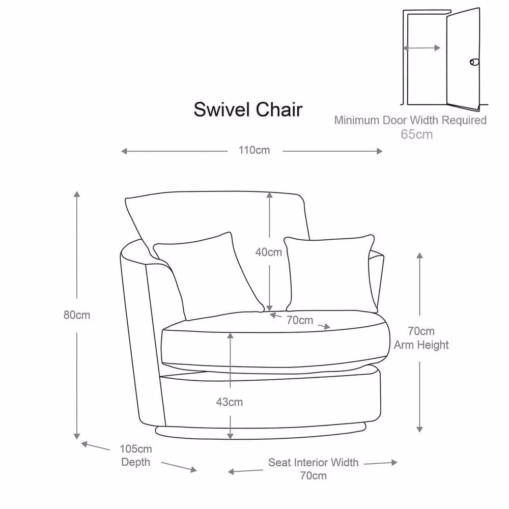Furnishings For Less UK Luxor Pink Jumbo Cord 360 Degree Swivel Single Seater Chair – 3