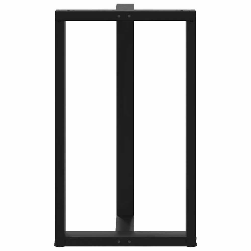 Berkfield Home Modern T-Shaped Bar Table Legs, 2 Pieces, Black Steel, W/D/H: 60 x 35 x 100-101 cm – 4