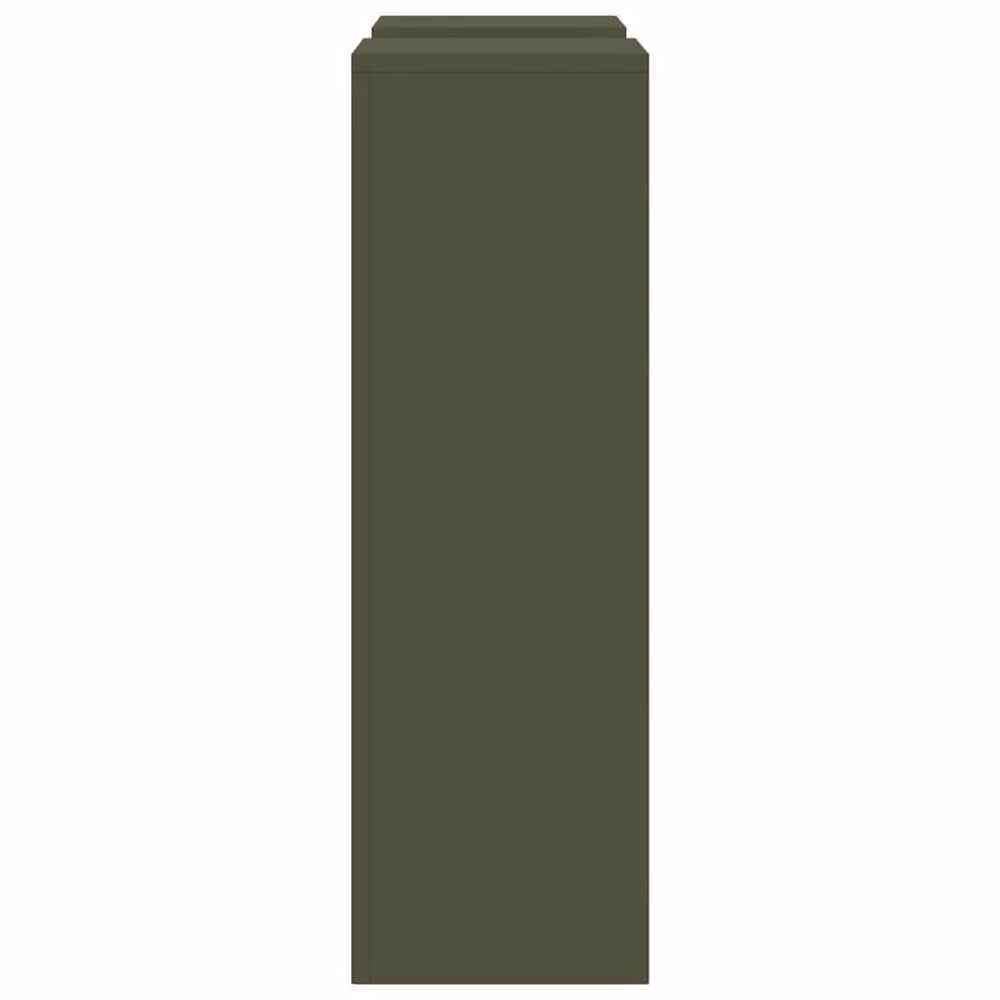 Berkfield Home Pillar Outdoor Plant Stands, 2 Piece Set, Matt Olive Green Steel, W/D/H: 24 x 24 x 75 cm – 4