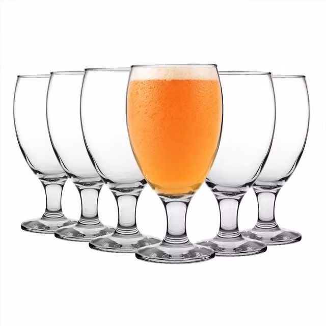 LAV Empire Snifter Beer Glasses, 590ml, Transparent, Pack of 6