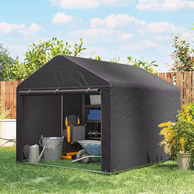 Outsunny Waterproof Bike Storage Tent in Dark Grey