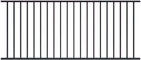 Fortitude Steel Fixed Railing Panel in Black, H: 237.0 cm x W: 101.6 cm