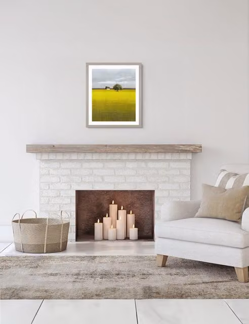 Gallery Direct Morning Warmth Nature Rectangular Framed Wall Art in Multicolour and Yellow