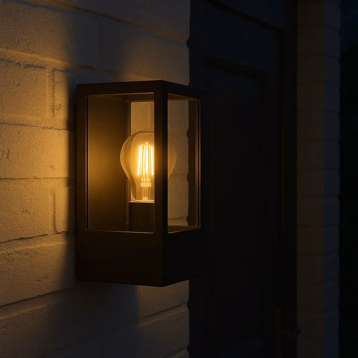 CGC Lighting Marina Black Aluminium Outdoor Wall Light with PIR Motion Sensor and Transparent Diffuser, E27 – 8