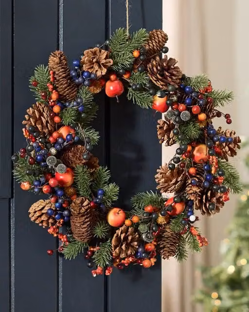 Dibor Harvest Fruits Christmas Wreath, Multicolour, Diameter: 40 cm