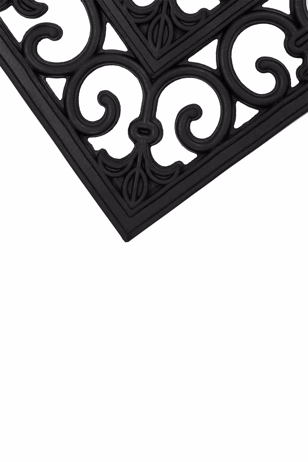 JVL Lexi Wrought Iron Effect Rubber Doormat, Black, W: 45 cm, D: 75 cm – 4