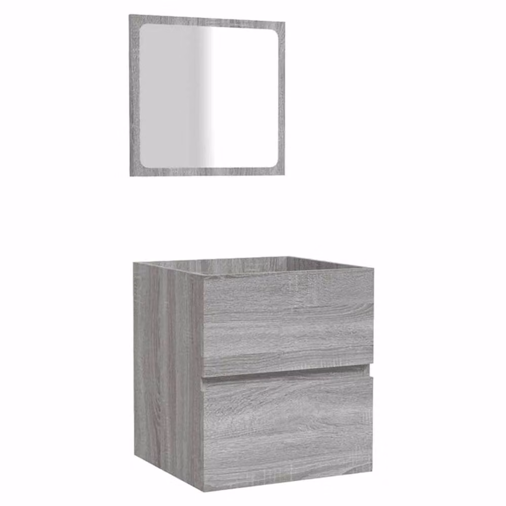 Berkfield Home Premium Grey Modern Wall Mounted Bathroom Cabinet with Mirror, W/D/H: 45 x 41 x 38.5 cm – 2