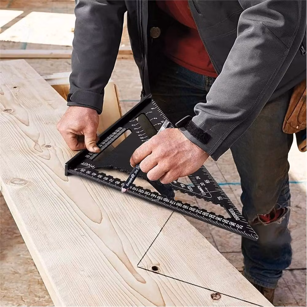 Nordara Aluminium Roofing Speed Square Rafter Angle Guide, Black, 30 cm – 3