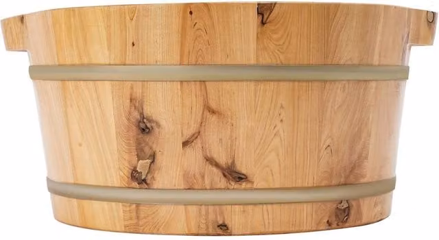 Nordara Wooden Foot Soak Basin Spa Bath Bucket in Beige