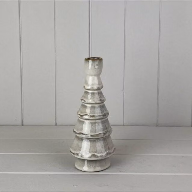 KDMD Grey Glazed Ceramic Taper Candle Holder