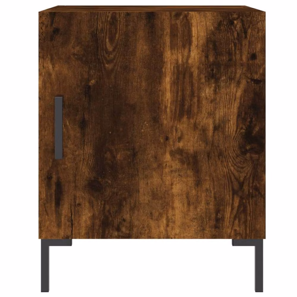 Berkfield Home Set of 2 Smoked Oak Bedside Cabinets in Brown, W/D/H: 40 x 40 x 50 cm – 2