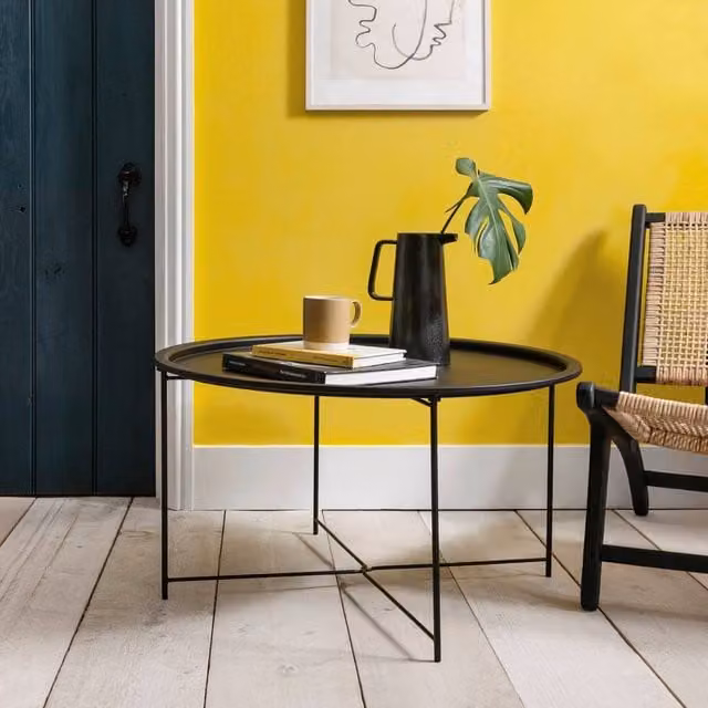 Nöa and Nani Bjarni Modern Round Metal Coffee Table in Matt Black – 1