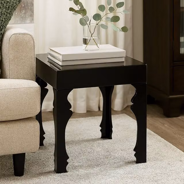 Orsina Black High Gloss Modern Side Table – 1