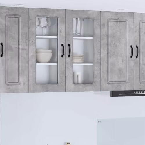 vidaXL Kalmar Dishwasher Panels, 2 Pieces, Concrete Grey, Engineered Wood