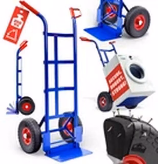 Hinsinc Heavy Duty Folding Sack Truck with Pneumatic Tyres in Blue – 1